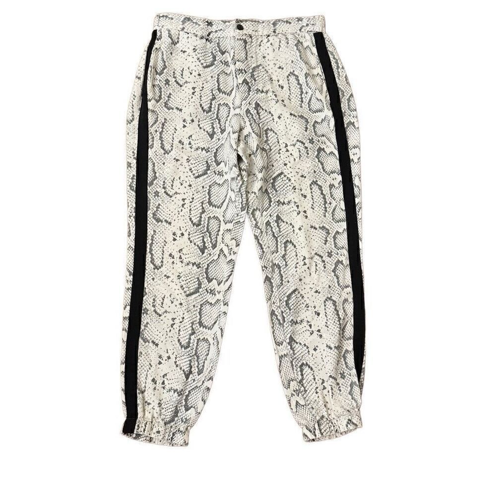 Pam & Gela Snake Print Jogger Pants Cropped Size Medium